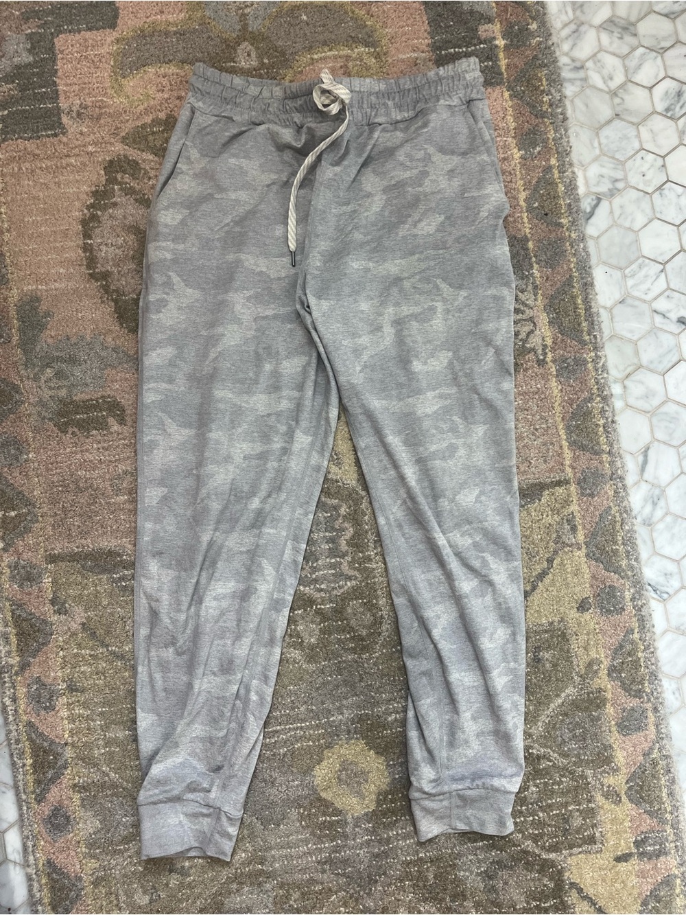 Vuori Gray Camo Drawstring Joggers
